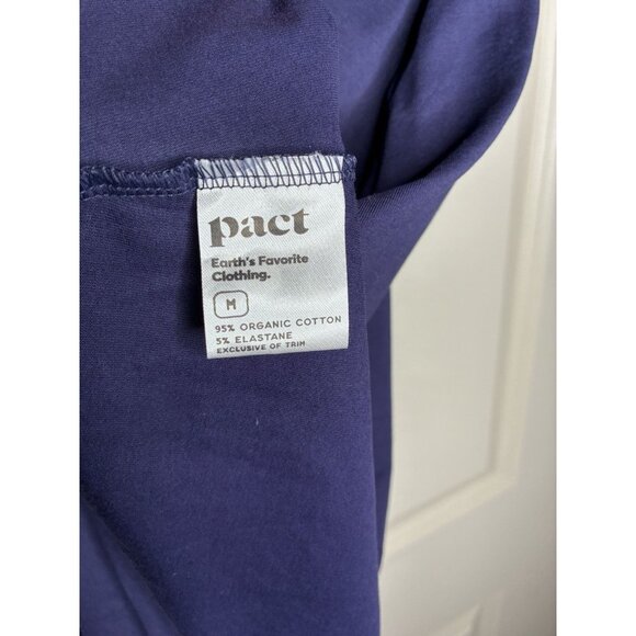 Pact Organic Fit & Flare Crossover Dress Eclipse Purple Navy Size Medium - Picture 7 of 8